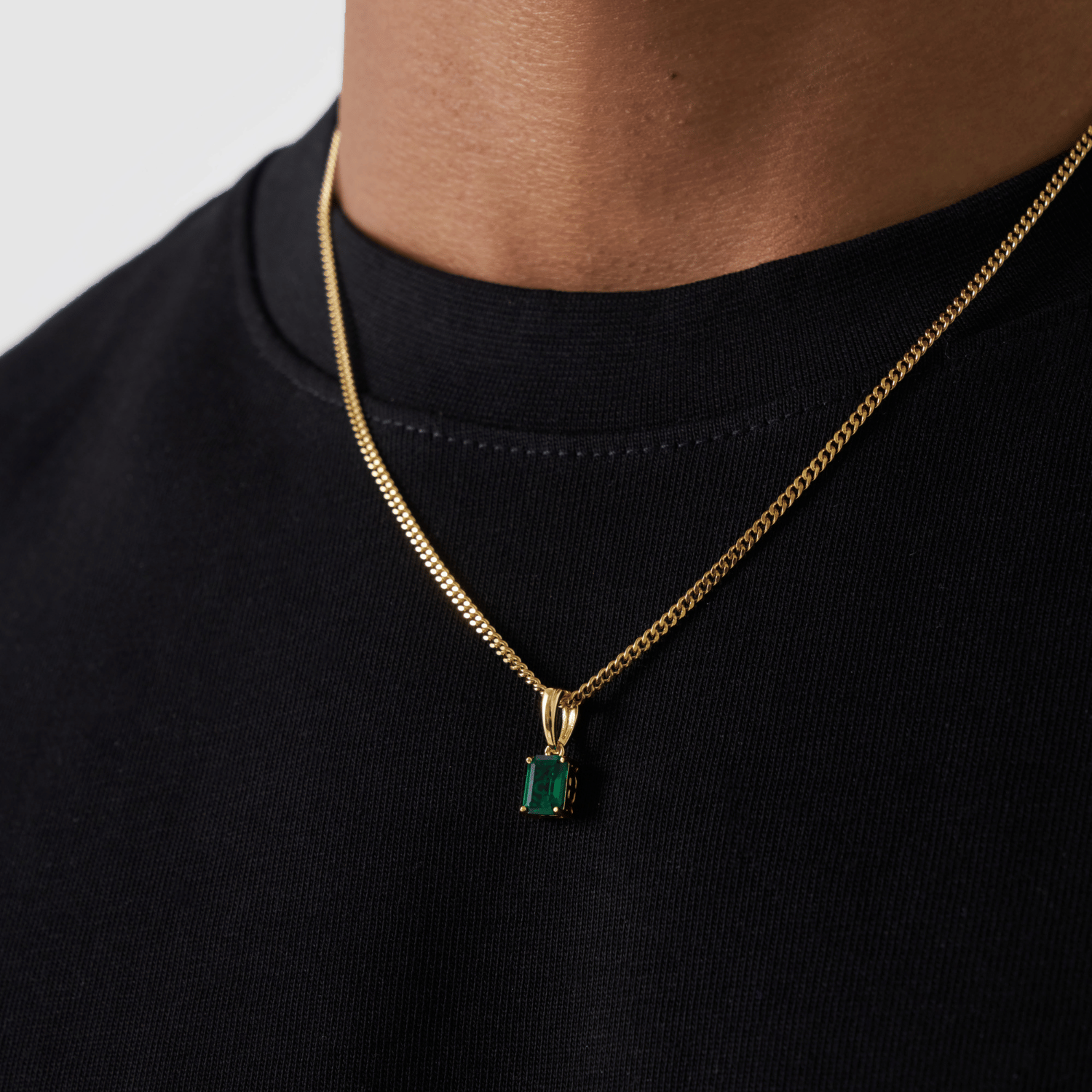Emerald Stone Pendant (Gold)