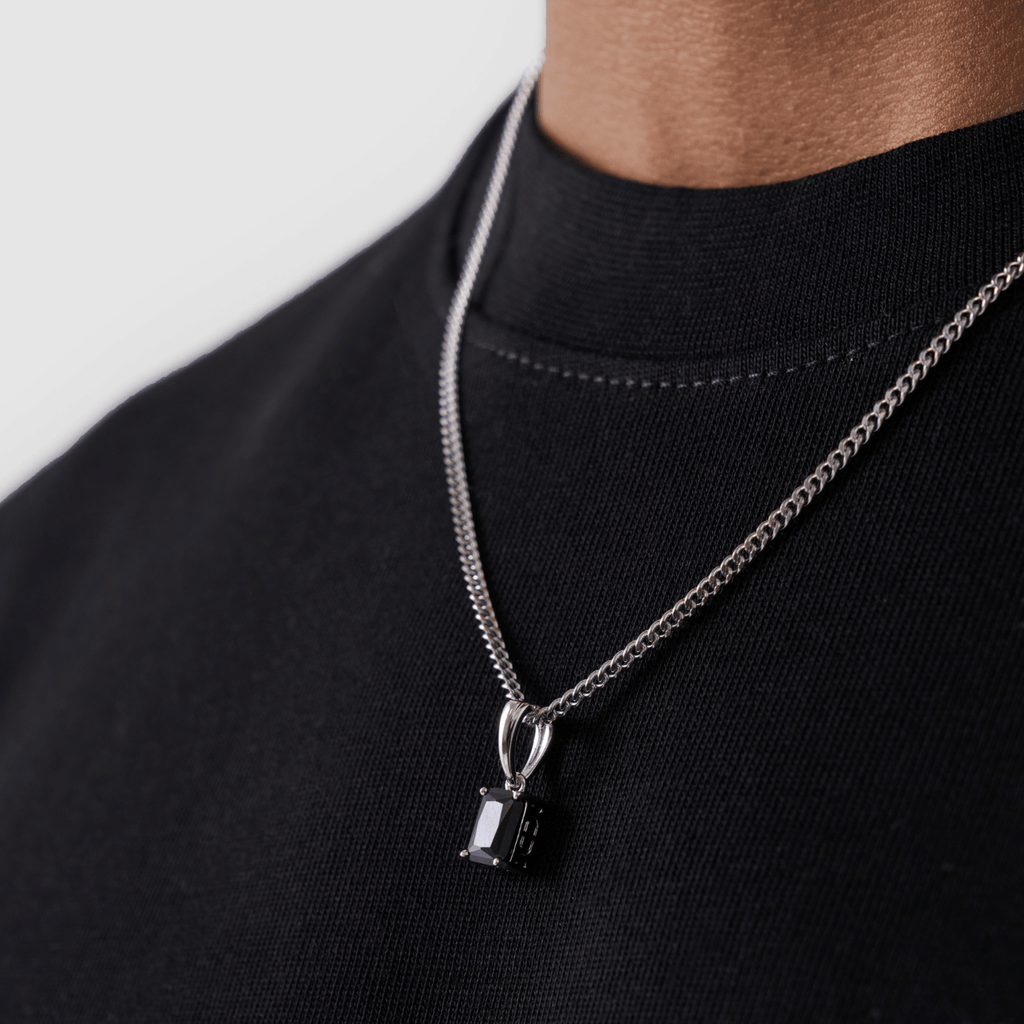 Onyx Stone Pendant (Silver)