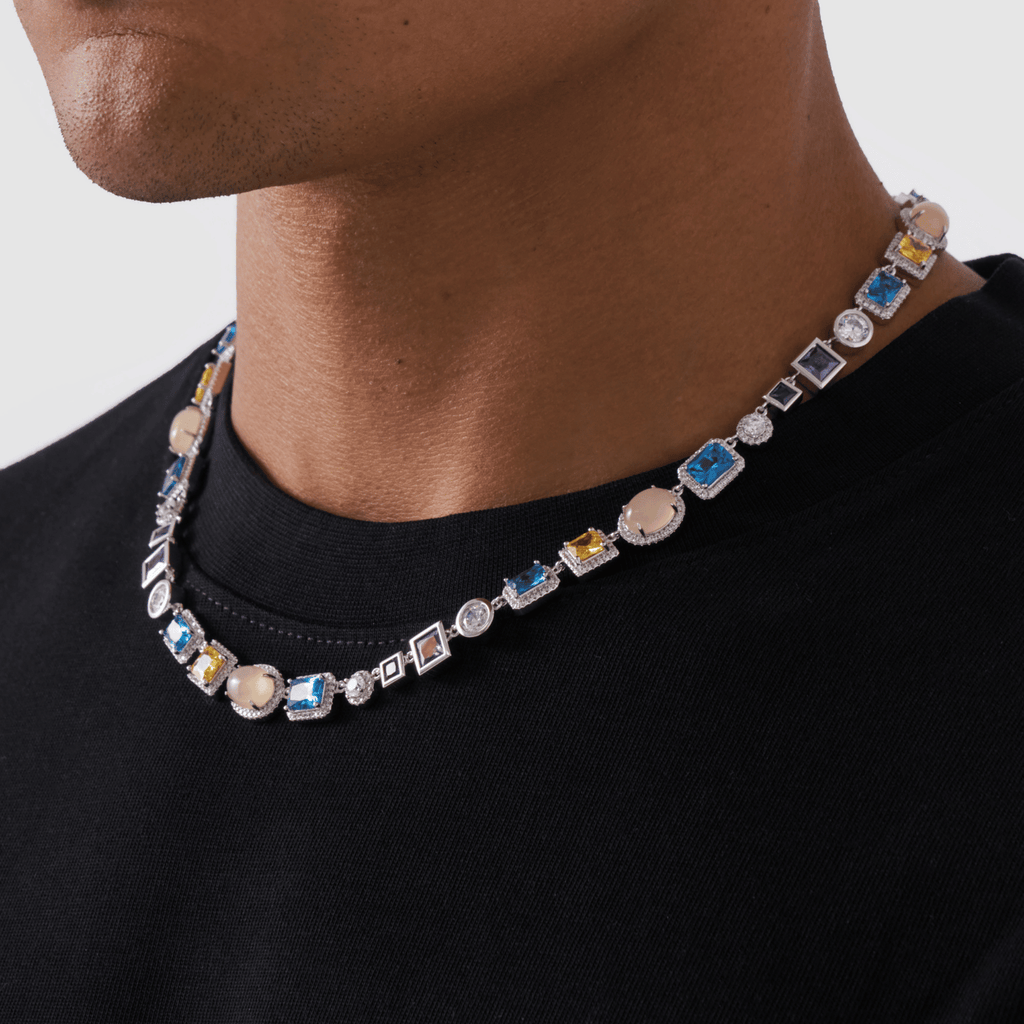 Sapphire Gemstone Necklace (Silver)