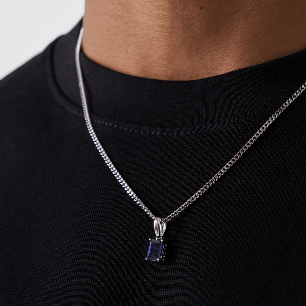 Sapphire Stone Pendant (Silver)