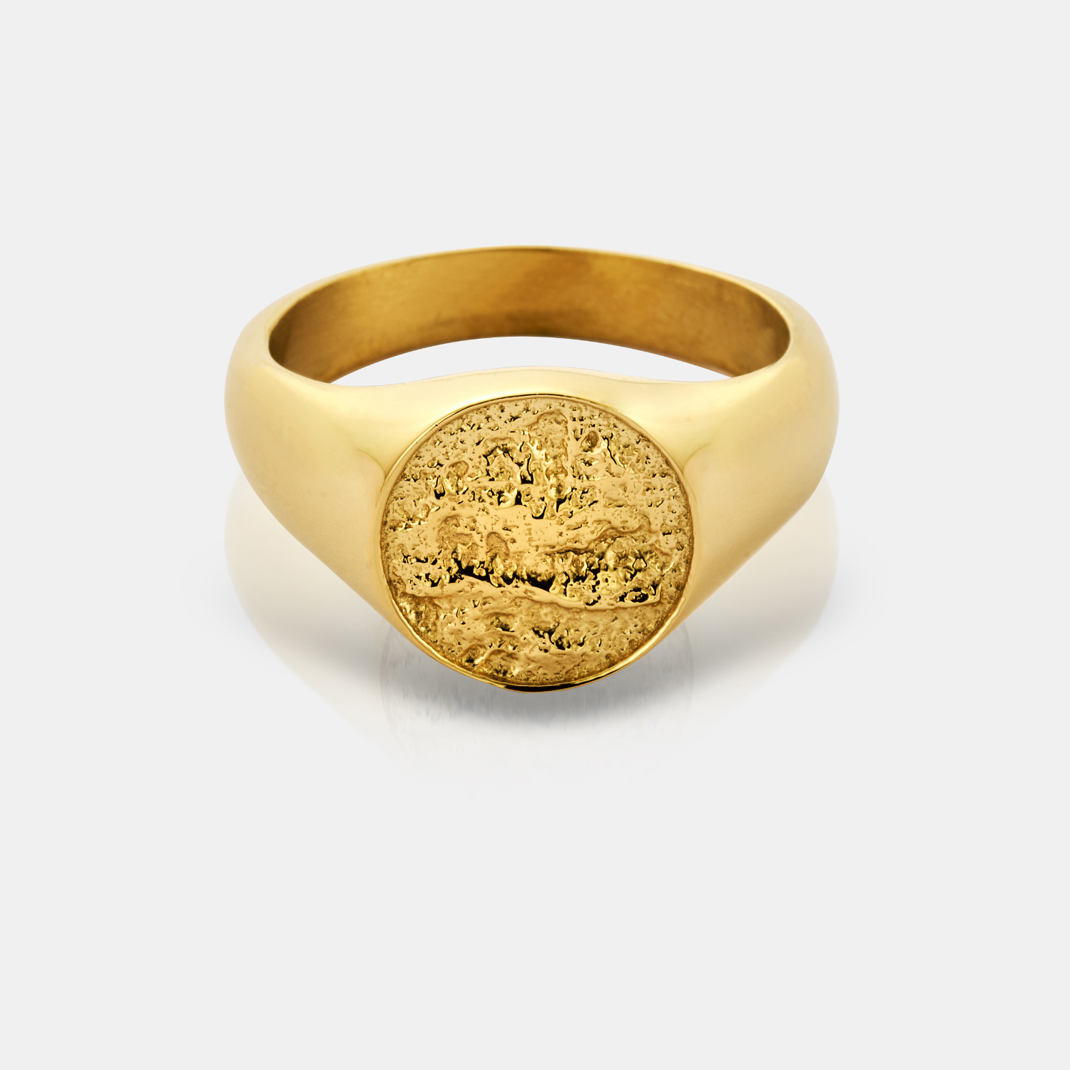 Hammered Signet Ring (Gold)