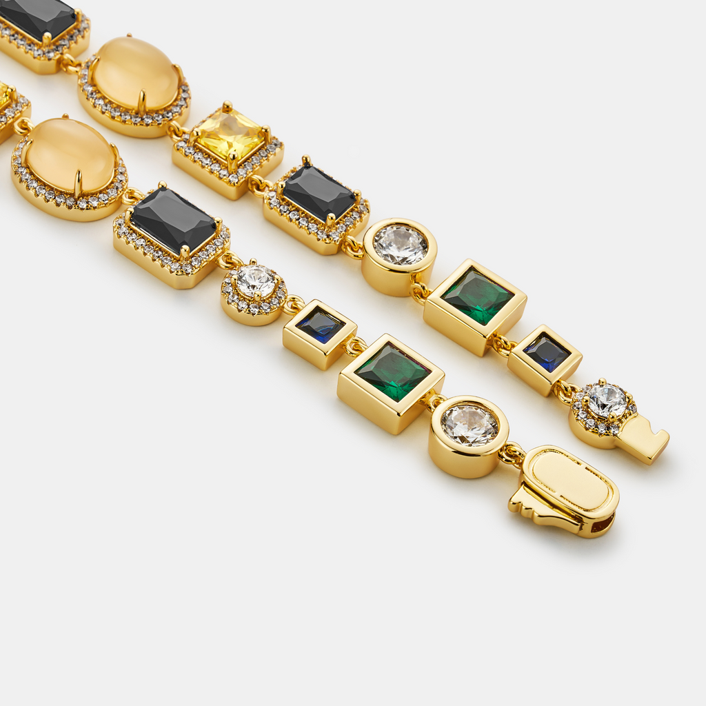 Onyx Gemstone Necklace (Gold)