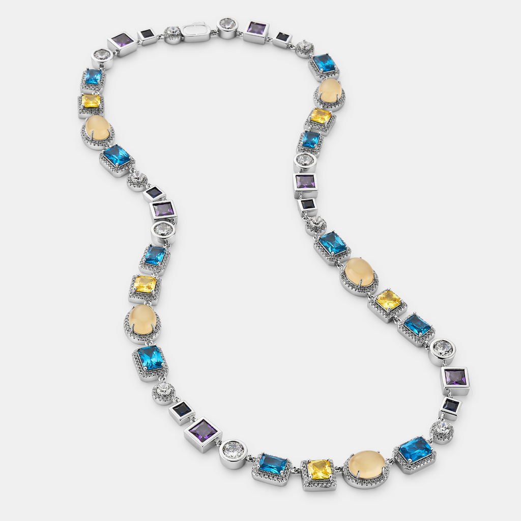 Sapphire Gemstone Necklace (Silver)